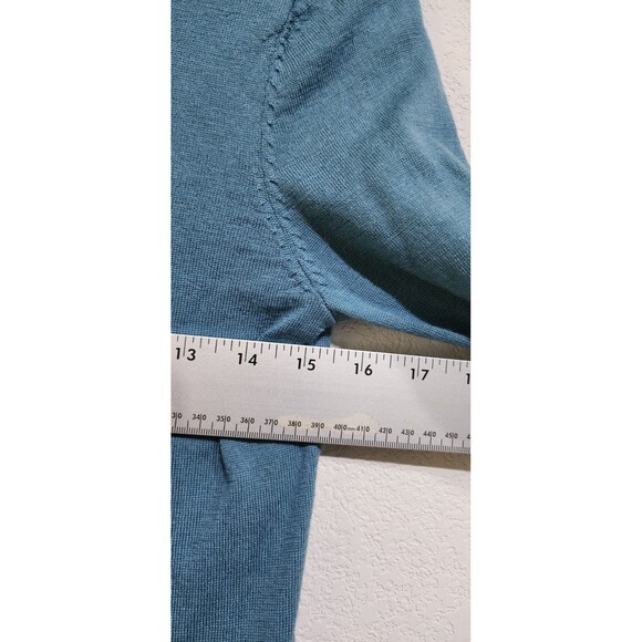 Katherine Barclay Women's Small Extra Fine Merino Wool Sweater Peacock Teal - Picture 9 of 10